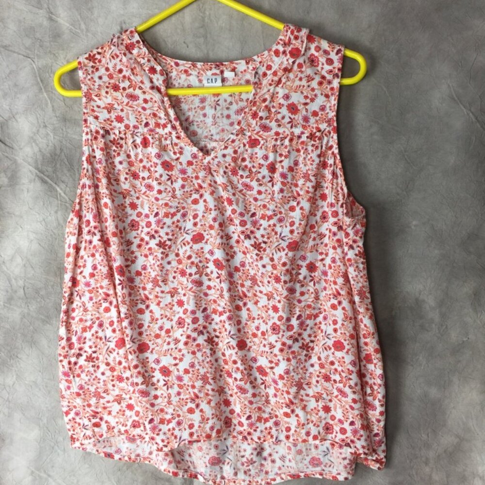 Gap V Neck Tank Top Slleveless Top Floral Summer Flowy Large